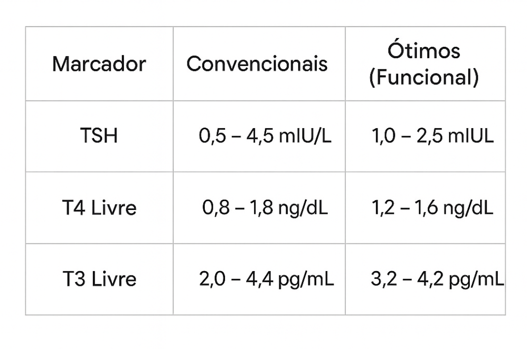 Exames da tiroide: diferença entre valores normais e ótimos em medicina funcional”.